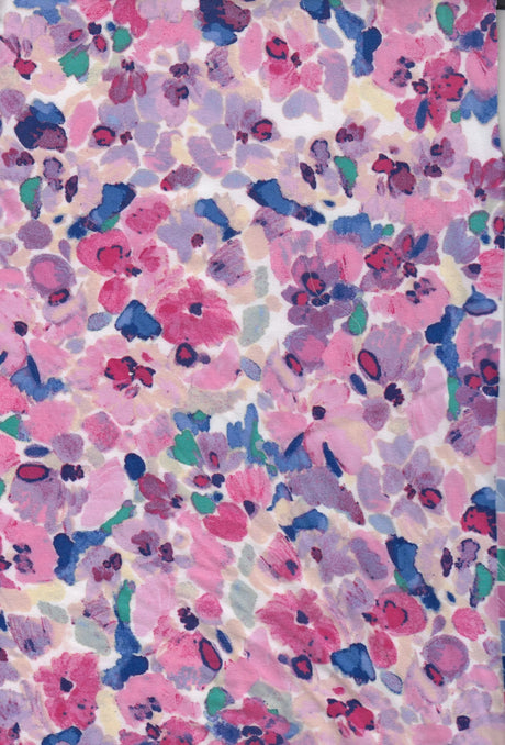 1 Yard Brushed Floral Print DTY Knit Fabric Soft Stretch Polyester Spandex 58 Inch Wide