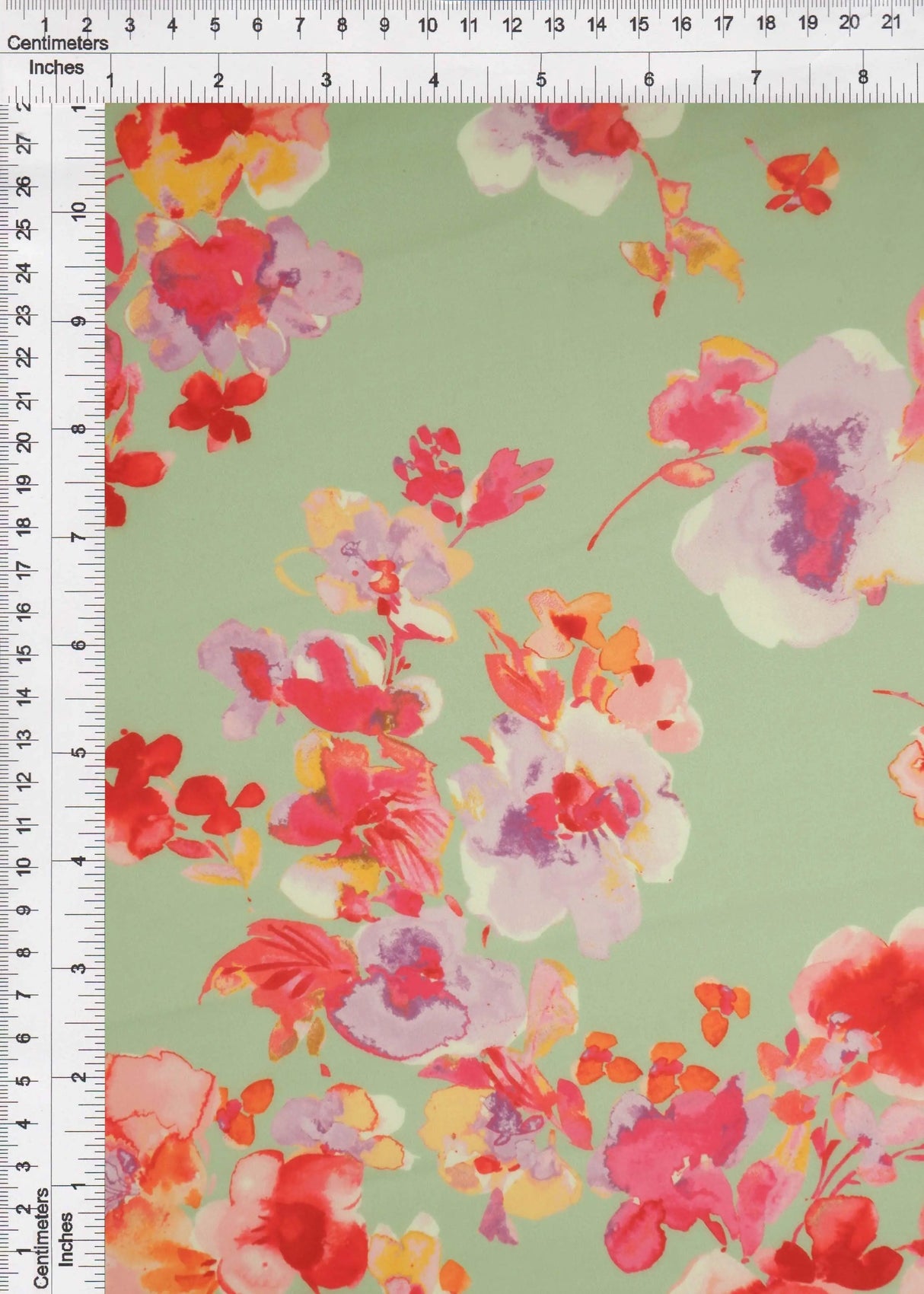 1 Yard Digital Floral Peach Skin Print Fabric, 58/59? Wide Polyester Spandex Blend