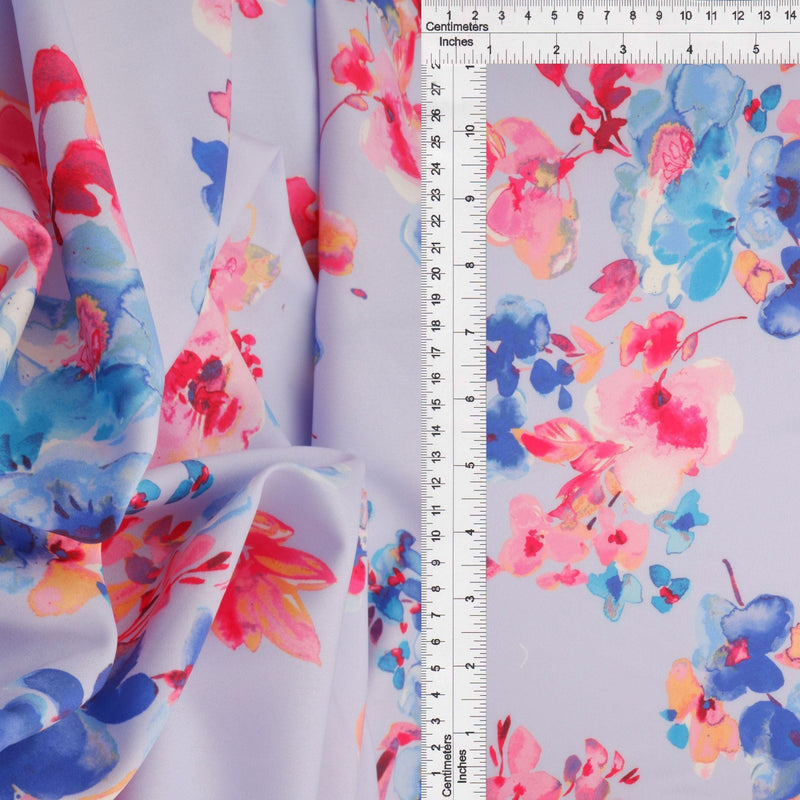 Floral Printed Peach Skin Woven