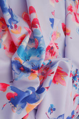 1 Yard Digital Floral Peach Skin Print Fabric, 58/59? Wide Polyester Spandex Blend