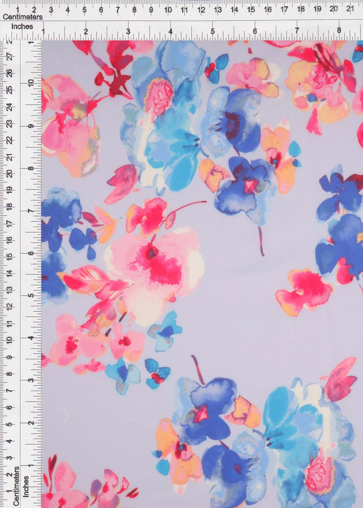 1 Yard Digital Floral Peach Skin Print Fabric, 58/59? Wide Polyester Spandex Blend