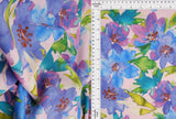 1 Yard Digital Floral Peach Skin Print Fabric, 58/59? Wide Polyester Spandex Blend