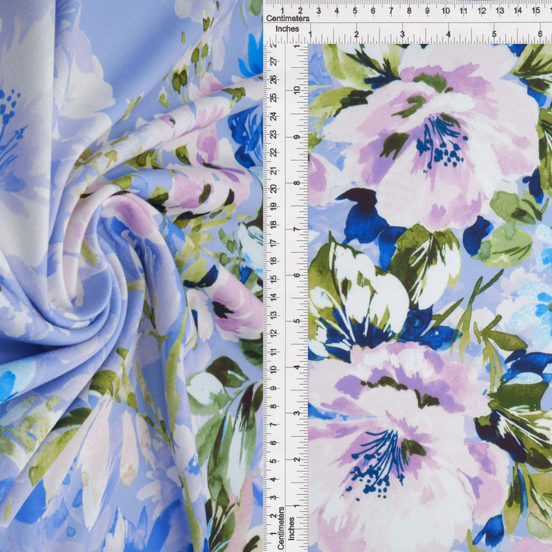 1 Yard Stretch DTY Brushed Floral Digital Design Knit Fabric Soft Lightweight Craft Material 58/60 Inch