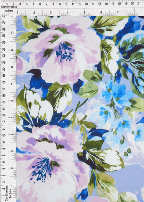 1 yarda de tela de punto DTY cepillada con diseño floral digital elástico suave y ligero para manualidades 58/60 pulgadas