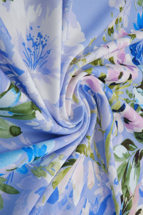 1 Yard Stretch DTY Brushed Floral Digital Design Knit Fabric Soft Lightweight Craft Material 58/60 Inch
