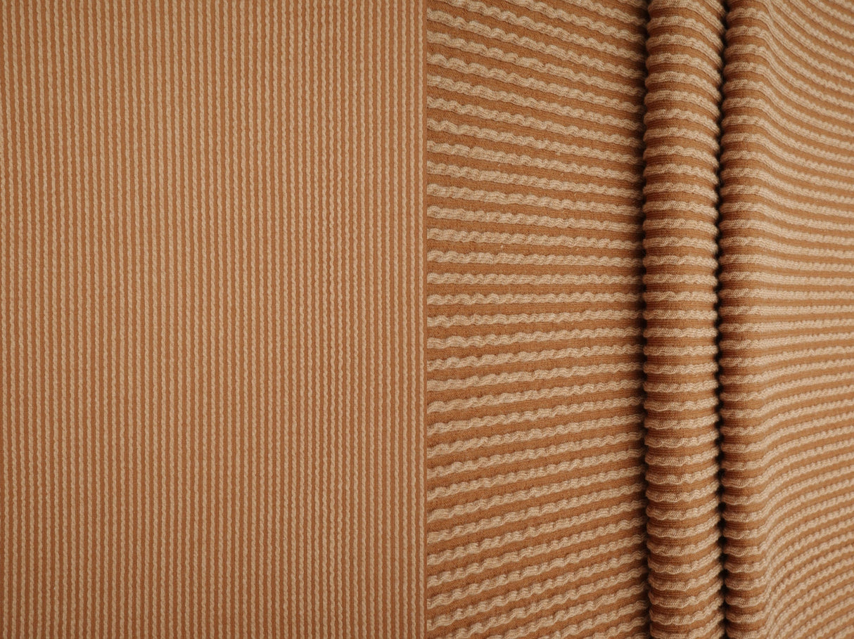 Jacquard Double Knit Rib Stretch Fabric