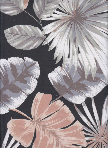 1 Yard Tropical Leaf Print DTY Brushed Fabric Soft Stretch Polyester Spandex 58 Inch Wide
