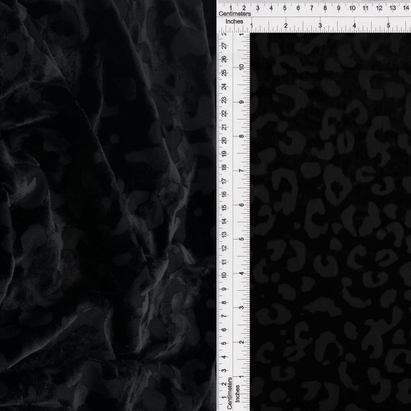 Velvet Burnout Knit Animal Print Fabric