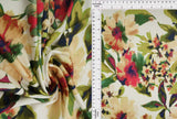 Abstract Floral DTY Stretch Knit Olive Rust