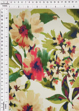 Abstract Floral DTY Stretch Knit Olive Rust