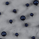 Mesh Lace with Pearl Beads - Navy