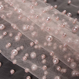 Mesh Lace with Pearl Beads - Cradle Pink