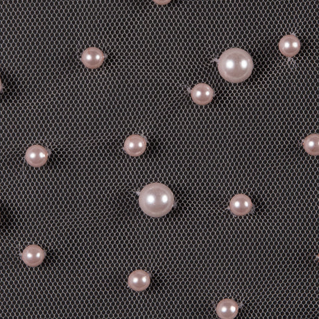 Mesh Lace with Pearl Beads - Cradle Pink