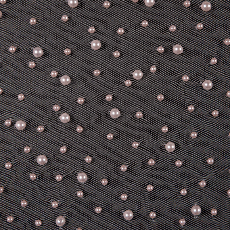 Mesh Lace with Pearl Beads - Cradle Pink