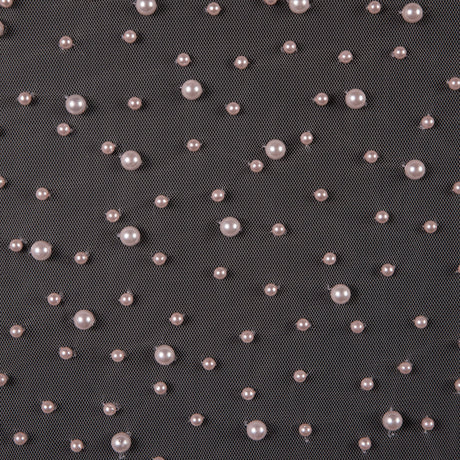 Mesh Lace with Pearl Beads - Cradle Pink