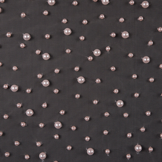 Mesh Lace with Pearl Beads - Cradle Pink