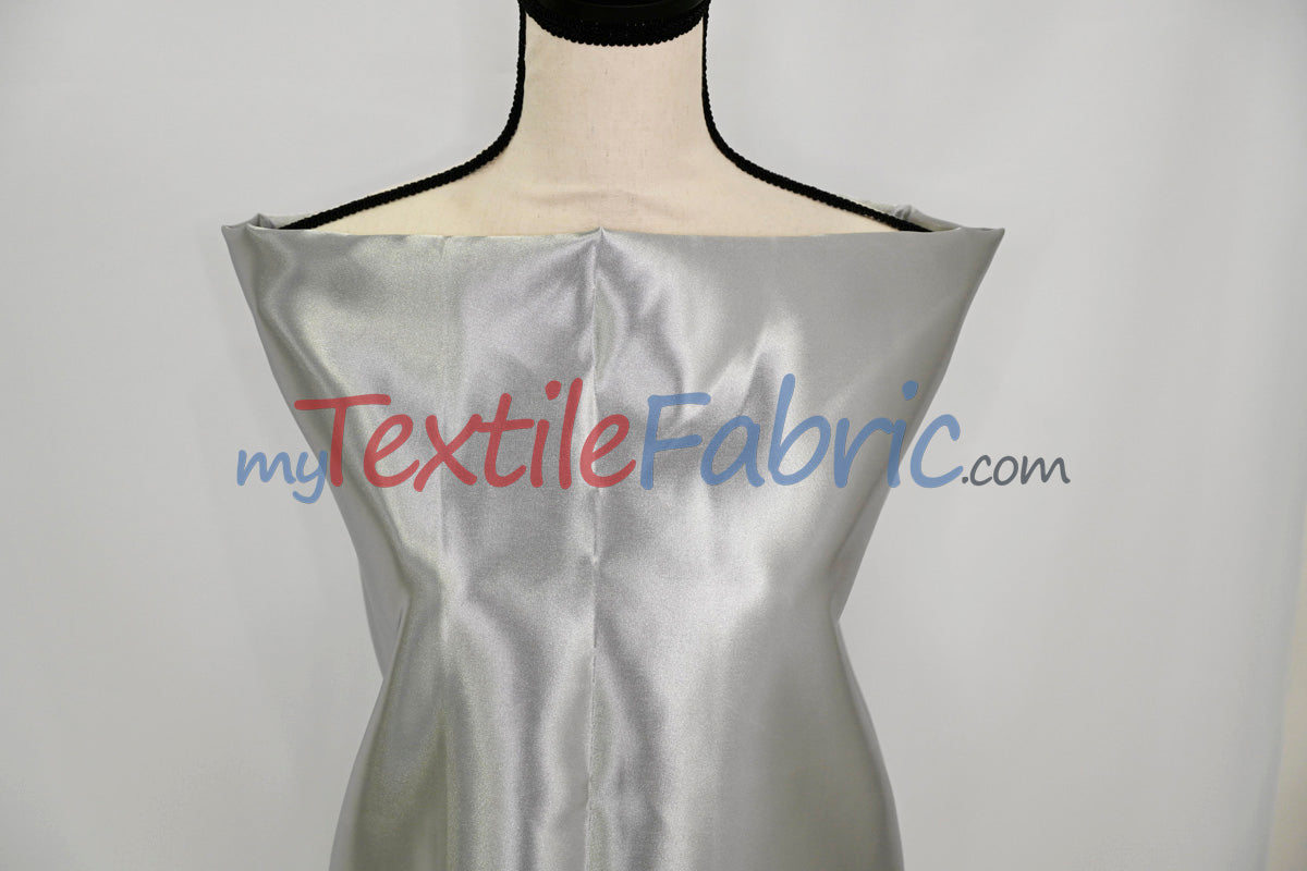 Bridal Satin Polyester Fabric - Shiny Solid, 58/60" Width, Multiple Colors (Yards, Bolts, Sample Swatches)