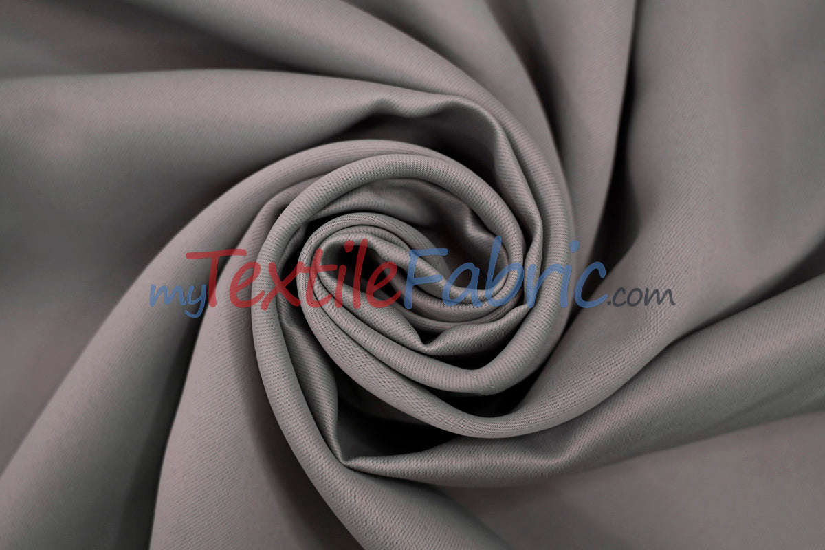 Fire Retardant Blackout Drapery Lining Polyester Fabric - Dim-Out Blackout, 58" Wide, 230 GSM, White, Champagne, Silver, Black (1 Yard)