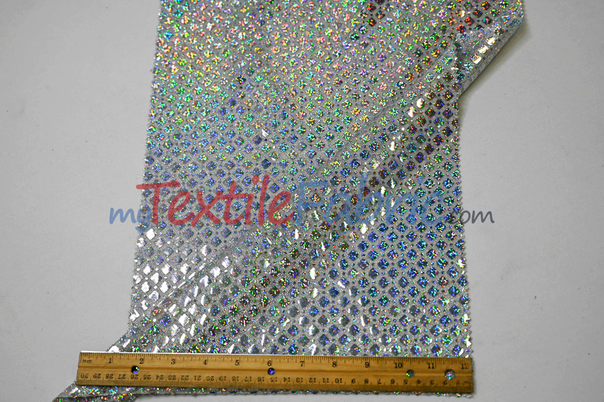 Holographic Shimmer Sequins Fabric - Lightweight Flowy Holographic Sequins, 45" Width (1 Yard)