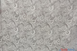 Oriental Metallic Paisley Polyester Fabric - Silver And Gold Metallic Paisley, 58" Width (Yards)