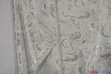 Oriental Metallic Paisley Polyester Fabric - Silver And Gold Metallic Paisley, 58" Width (Yards)