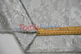 Satin Jacquard Satin Flower Brocade Polyester Fabric - Tone On Tone Floral Brocade, 60" Wide (65 Yards)