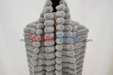 Striped Rabbit Fur 100 Percent Polyester Fabric - Striped Faux Rabbit Fur, 64/66" Width (1 Yard)