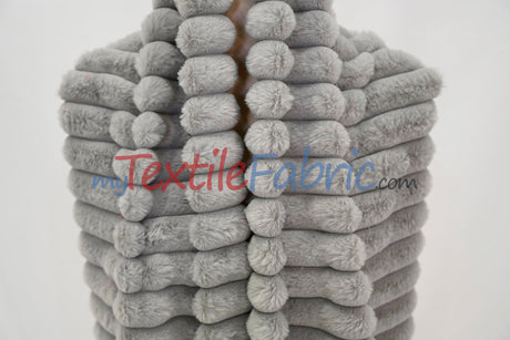 Striped Rabbit Fur 100 Percent Polyester Fabric - Striped Faux Rabbit Fur, 64/66" Width (1 Yard)