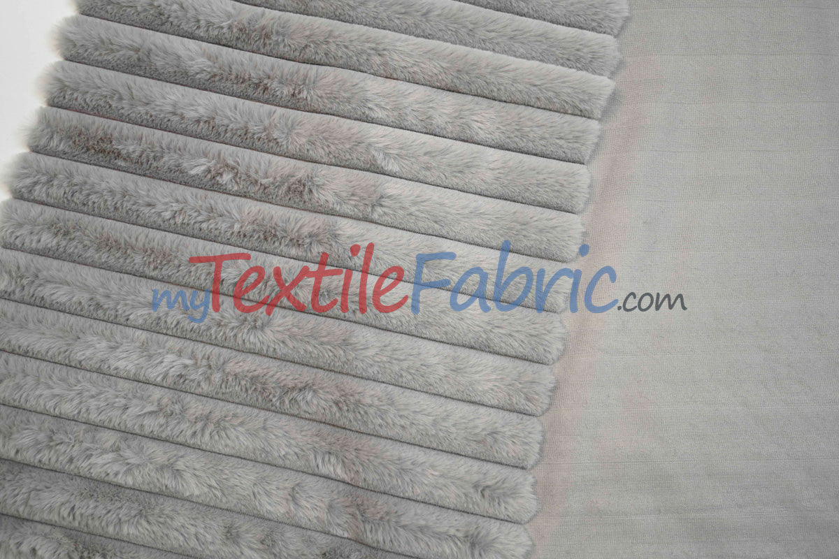 Striped Rabbit Fur 100 Percent Polyester Fabric - Striped Faux Rabbit Fur, 64/66" Width (1 Yard)
