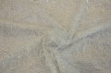 White Shaggy Brocade Polyester Fabric - White Metallic Eyelash, Sheer Woven Texture, 56/57" Width (Yards)