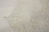 White Shaggy Brocade Polyester Fabric - White Metallic Eyelash, Sheer Woven Texture, 56/57" Width (Yards)