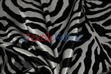 Zebra Charmeuse Satin Fabric - Zebra Print, 58/60" Width, Multiple Colors (1 Yard)