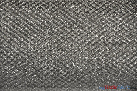 Metallic Lurex Mesh Metallic Net Fabric - Silver Metallic Fish Net, 58" Wide (1 Yard)