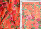 Lightweight Digital Floral Mesh Fabric, Stretch Sheer 54” Wide for Apparel & Crafts