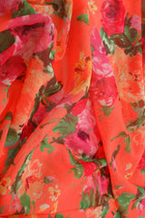 Floral Printed Mesh Fabric