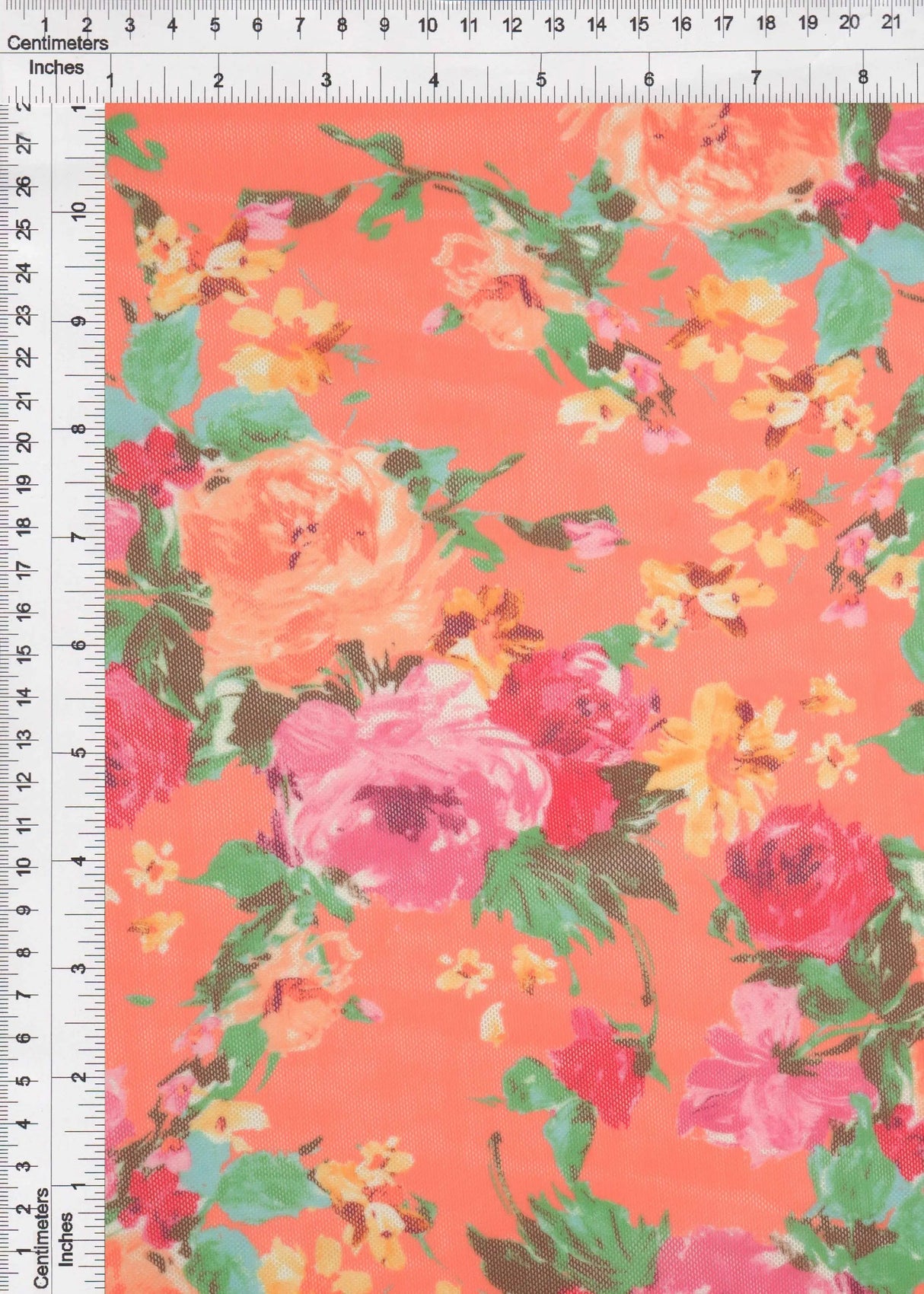 Lightweight Digital Floral Mesh Fabric, Stretch Sheer 54” Wide for Apparel & Crafts