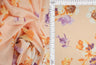Floral Printed Mesh Fabric Navy
