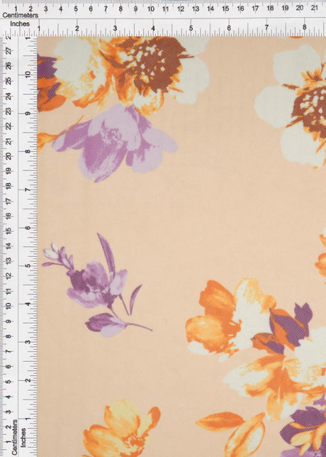 1 Yard Digital Floral Mesh Fabric Lightweight Stretch Sheer, 54” Wide for Fashion & Overlays