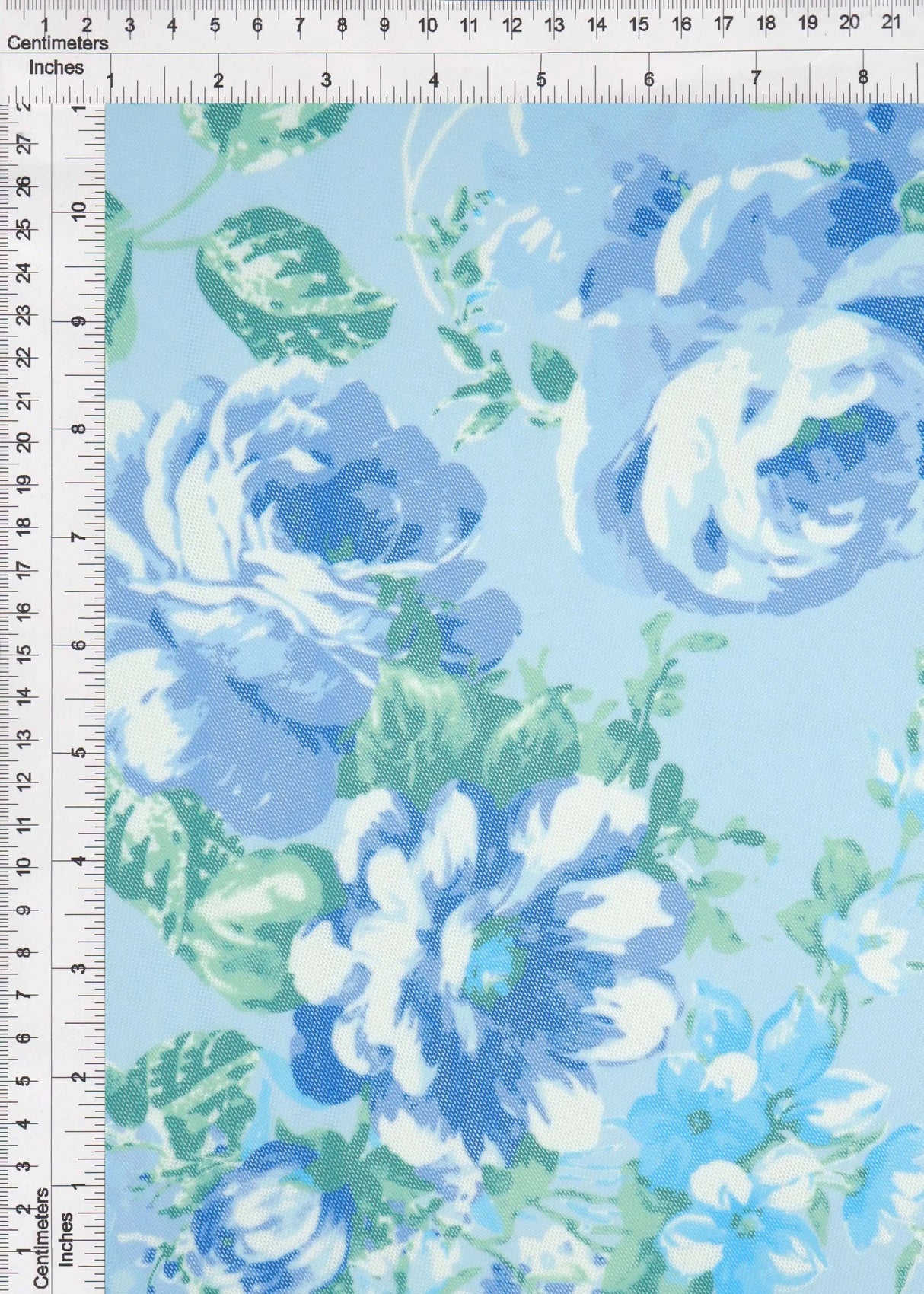 1 Yard Digital Floral Mesh Knit Fabric, 54? Wide Polyester Spandex Blend