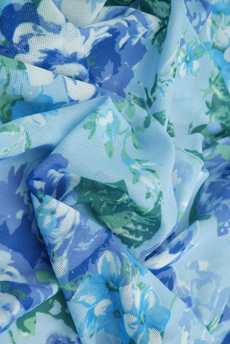 Floral Printed Mesh Fabric