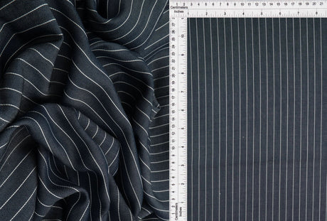 1 Yard Striped Rayon Twill Chambray Fabric, 57/58? Wide 100% Rayon