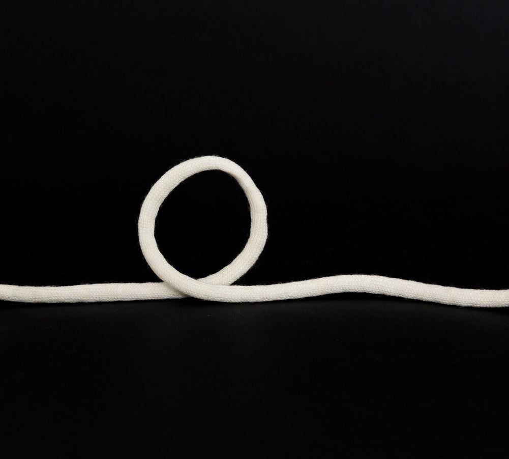 Italian White Wool Drawstring Trimming - 0.25"