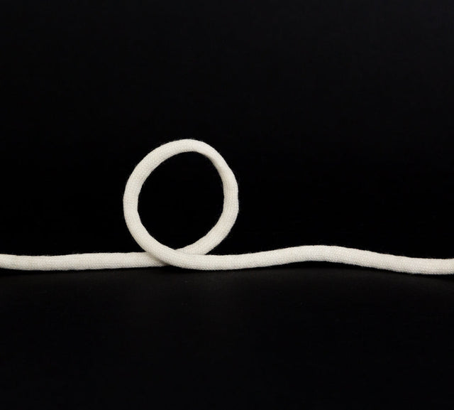 Italian White Wool Drawstring Trimming - 0.25"