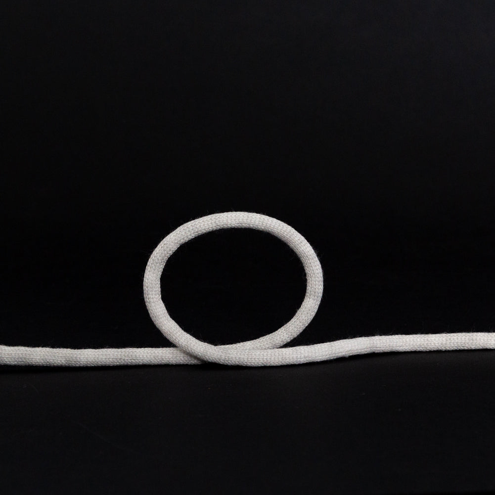Italian Light Gray Wool Drawstring Trimming - 0.25"