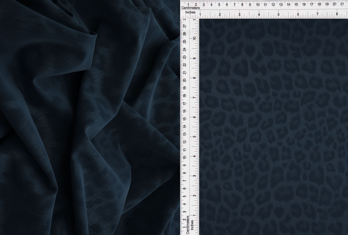 Animal Print PU Pleather Knit Indigo