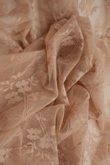 Floral Lace Nylon Spandex Khaki