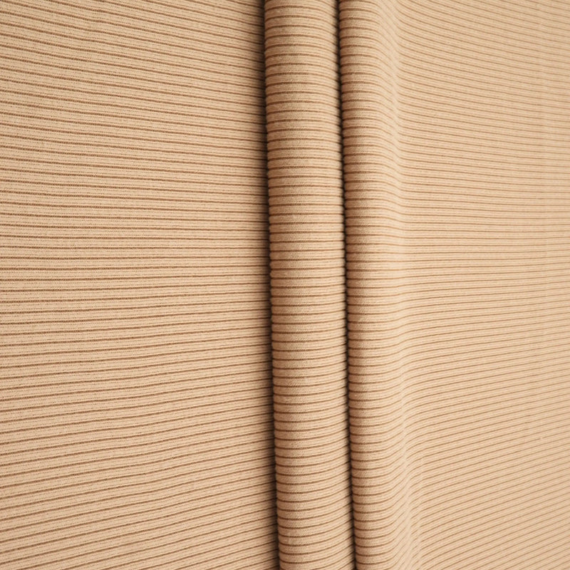 1 Yard Solid 2x2 Peach Rib Knit Fabric, 48'' Wide Polyester Spandex Blend