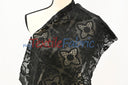 Butterfly Embroidery Cotton Fabric - White, Offwhite, Ecru, Black, 52-54" Width (1 Yard)