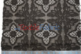 Butterfly Embroidery Cotton Fabric - White, Offwhite, Ecru, Black, 52-54" Width (1 Yard)