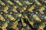 Chinese Flower Brocade Polyester Fabric - Oriental Floral Brocade, 45" Width (1 Yard)